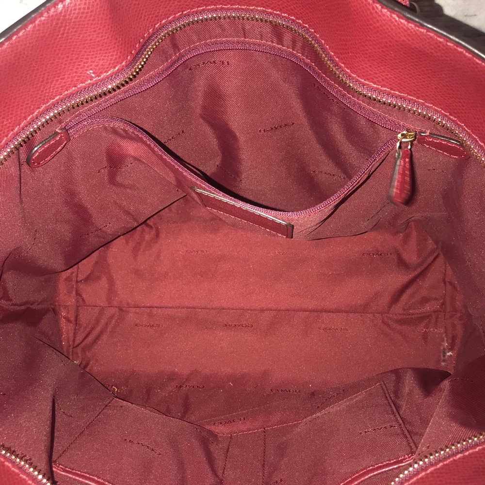 Coach Large Tote 36554 red. Leather - Picture 8 of 14